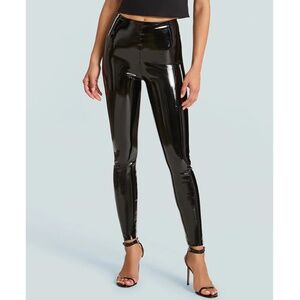 Commando Black Leather Patent Stretch Legging Shiny Highwaist Snatched Small